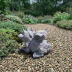 OLOMA Smiling Little Dragon Concrete Statue Outdoor Mythical Creature Outdoor Decor Fantasy Drake Figurine Handcrafted Sculpture Stone Gargoyle Ornament Weather Proof Accent Fantasy Gift - Image 7