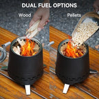 2-in-1 Wood Burning Fire Pit with Pot Rack, 7.8" Tabletop Fireplace, Black - Image 4