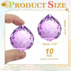 Crystal Ball Prisms, Sun Catcher Hanging Prism Sun Catcher Pendant 44mm / 1.73Inch & 10 Pack & Crystal Purple-Fitting for (Outdoor/Indoor/Windows/DIY Decor/Feng Shui/Chandelier) - Image 2