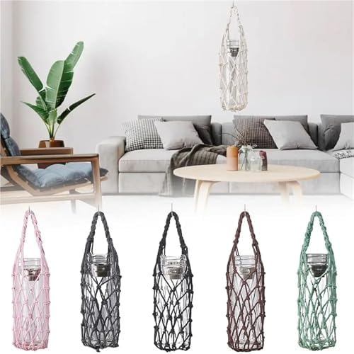 Mason Jar Hangers 10pcs Hand Woven Water Cup Mesh Bag Manual Weave Bottle Cover Can Be Suspended Multiple Colors Umbrella Storage For Hanging Bottle(Black) - Image 3