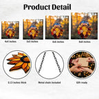 Maple Leaf Autumn Gnome Fall Acrylic Suncatcher - Image 2