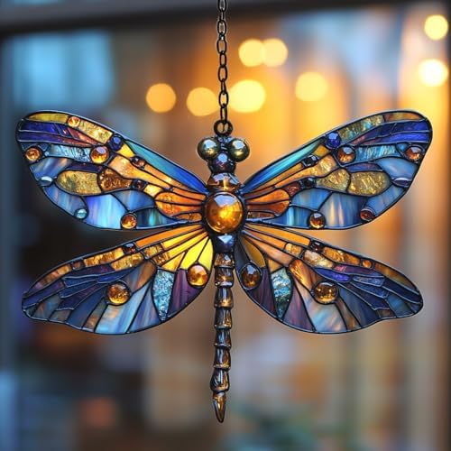Tiffany Style Dragonfly Acrylic Suncatcher by AVAGAN