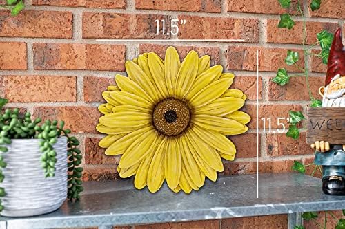 Magnolia Garden 12-Inch Sculpted Yellow Daisy Decorative Stepping Stone – 3D Floral Resin Garden Walkway Tile – Vibrant Flower Outdoor Accent - Image 2