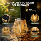 Handwoven Rattan Solar Lanterns, Waterproof Outdoor Hanging Solar Lanterns with Handles, Boho Ambient Lights for Garden, Patio, Yard, Porch, Pathway & Table Decor (2) - Image 3