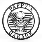 Personalized Garage Metal Sign - Custom Workshop Wall Decor for Dad, Grandpa - Vintage Man Cave Name Plate - Outdoor Metal Wall Art - Unique Birthday & Father's Gifts for Him, Papa by HYTSIGN