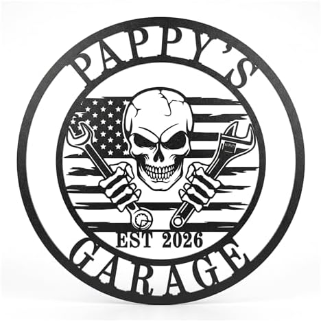 Personalized Garage Metal Sign - Custom Workshop Wall Decor for Dad, Grandpa - Vintage Man Cave Name Plate - Outdoor Metal Wall Art - Unique Birthday & Father's Gifts for Him, Papa by HYTSIGN