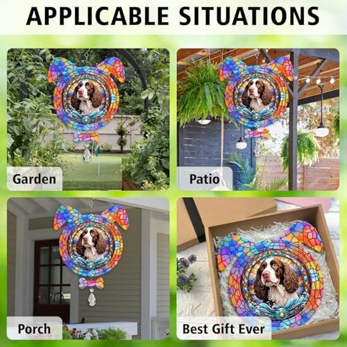 American Water Spaniel Dog Ears Wind Spinner, American Water Spaniel Wind Spinner Hanging for Yard and Garden - Image 5