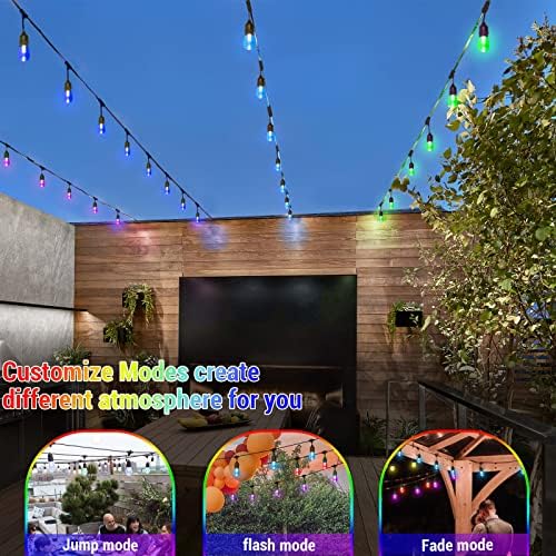 48FT Solar Outdoor RGB String Lights Waterproof Shatterproof - Image 3