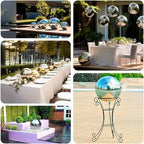 Efavormart 16" Silver Stainless Steel Gazing Globe Mirror Ball, Reflective Shiny Hollow Garden Sphere for Outdoor Landscaping, Modern Patio Decor, and Large Yard Art Accents - Image 5