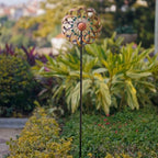 VEWOGARDEN Garden Metal Wind Spinners Outdoor Kinetic Wind Sculptures & Spinners for Yard Lawn Patio Decorations, Copper Green - Image 6