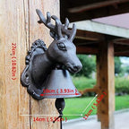 Elk Cast Iron Doorbell Garden Decoration Wall Bell Outdoor Dinner Bell Dinner Bell (Black 27 * 13 * 14cm) - Image 5