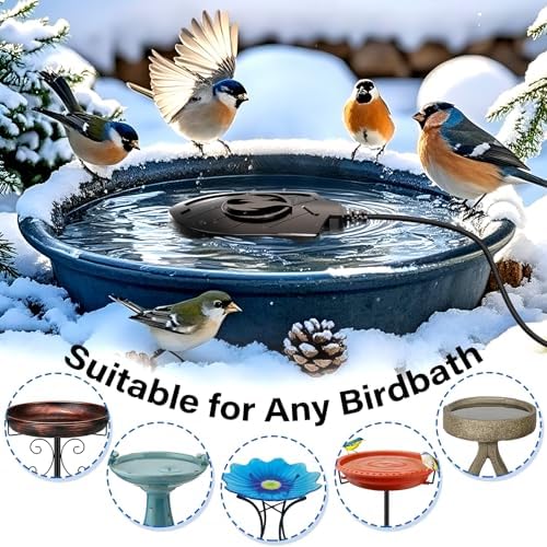100W Bird Bath Heater for Outdoors in Winter, Birdbath Heater Deicer, Black - Image 6