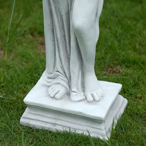 Outdoor Nymph Statues, 32Inch Garden Goddess Sculptures, Greek Mythology Roman Decor, Large Statues for Patio Yard Lawn Porch, Grey (Nymph-Grey) - Image 4
