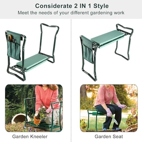 Garden Kneeler and Seat, Gardening Stool and Kneeler for Seniors to Prevent Knee & Back Pain, Gardening Gifts for Grandparents, Mom & Dad | Holds Up to 250lbs - Image 7