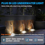 Plug in Pond Lights LED Underwater with Timer, Stainless Steel - Image 2