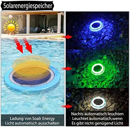 Floating Underwater Light Waterproof ip68 Solar Floating Pool Light for Pools Ponds Fountains Aquariums Garden Backyard lawns(White) - Image 6