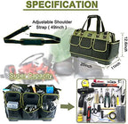 20inch Tool Bag for Men Women Heavy Duty with Waterproof Molded Base Large Tool Bag, Wide Mouth Tool Tote, Artisan Carpenter Electricians Tool Bags,Adjustable Shoulder Strap Organizer - Image 2