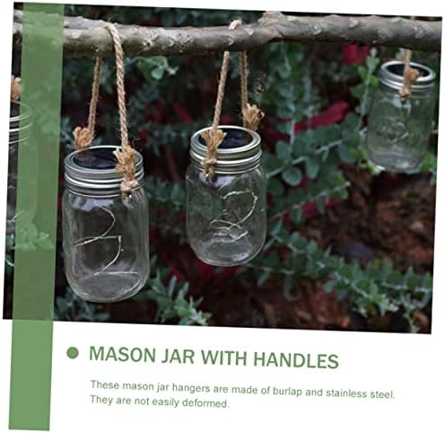 Healeved 30pcs Stainless Steel and Burlap Rope Handles for Solar Jars Vintage Style Wire Hangers for Canning and Storage - Image 4