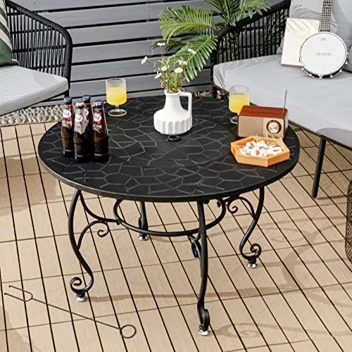 Giantex 4-in-1 Fire Pit Table, 36" Outdoor Metal Round Dining Table - Image 2