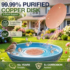 Bird Bath Water Agitator with 2 Round 99.99% Pure Copper Disk, Battery Powered Bird Bath Circulator, Quiet Waterproof Mover Keeps Water Fresh for All Season Use (Butterfly Paddle) - Image 5