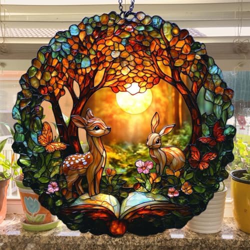 Books of Jungle Deer Acrylic Suncatcher - Image 4