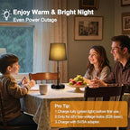 Cordless Table Lamps Set of 2 – Battery Operated Lamp with 7500mAh Rechargeable Battery, Stepless Dimmable Black Lamps with Black Shade, Wireless Lamps for Dining Room & Nightstand (Bulbs Included) - Image 7