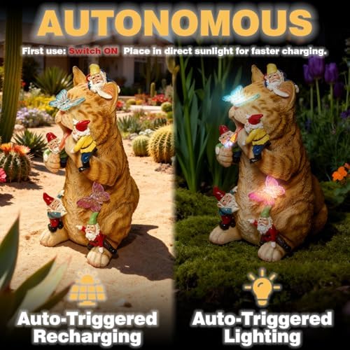 Solar Funny Garden Gnomes Figurine with Colorful LED Lights - Image 3