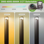 LED Bollard Landscape Light, 42-inch 24W, Bronze, 3CCT Selectable - Image 3