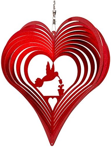 SWEN Products Hummingbird Heart Swirly Metal Wind Spinner - Image 2