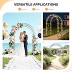 VINGLI Garden Arbor, Arch Archway for Wedding Ceremony Party, Steel Garden Trellis for Plant Climbing, Christmas Garden Decorations Pergola for Garden, Backyard, Lawn (75.5x22.8x94.5) (Olive Green) - Image 3