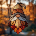 Maple Leaf Autumn Gnome Fall Acrylic Suncatcher by AVAGAN