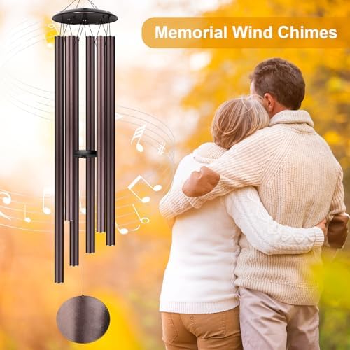 66" Large Wind Chimes for Outside Deep Tone, 6 Thickened ⌀ 1.2" Tubes Tuned Relaxing Melody Wind Chime, Windchimes Outdoors for Garden Patio Decor, Great Gift Idea for Your Loved One (Bronze, 66") - Image 5