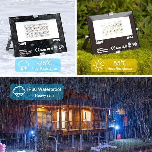 LED Flood Light Outdoor 30W, Color Changing RGB Lights 300W Equivalent - Image 2