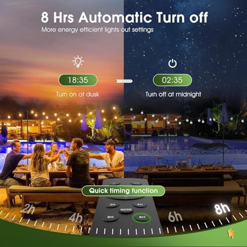 Solar Outdoor String Patio Bistro Lights, 25ft 27LED 3W G40 Bulbs, USB Rechargeable Portable Edison Café String Lights for Porch, Pergola, Backyard, Garden, Pool, Party, Camping (25 FT 27 LED, 2) - Image 4