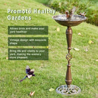 Cast Iron Pedestal Bird Bath,Metal Bird Bath for Outdoor,Vintage Birdbath - Image 4