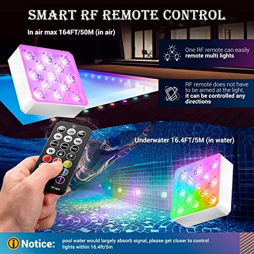 LOFTEK Pool Lights, Rechargeable & Magnetic Submersible LED Lights w/Remote - Image 4
