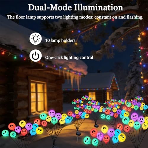 JUSTUP 2PCS Halloween-Themed Solar-Powered LED Lights, IP55 Waterproof Outdoor Lawn Lighting with 10-LED Chips, Spooky Ambience Garden Decor for Gardens Lawns & Halloween Parties (Multicolor) - Image 3