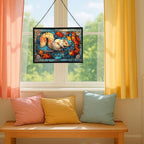 Squirrel Leaping from Tree Branch to Branch Rectangular Stained Glass Suncatcher – Hanging Window Panel with Animal & Nature Scene – Vibrant Glass Art Gift for Wildlife, Fantasy, Nature Lovers v0jcrD - Image 5