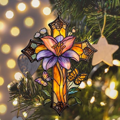 Magnolia Cross Acrylic Suncatcher - Image 6