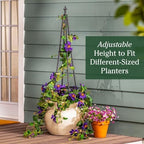 Evergreen Metal Garden Obelisk Trellis for Climbing Plants Outdoor, Indoor Plant Trellis for Potted Plants, Floral Pattern Arch Trellis (Black, 6 ft. Pyramid) - Image 5