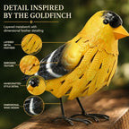 GUTE American Goldfinch Metal Garden Bird, Yard Sculpture Art - Large Realistic Standing Gold Finch Bird - Outdoor Fall, Winter, Spring, Summer Decoration - Decor - Perfect and Sympathy Gifts - Image 6