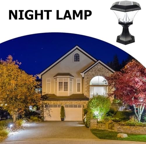 Kichvoe Waterproof Pillar Lamp Outdoor Post Light Solar for Yard - Image 3