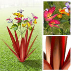 TOMBABY Garden Outdoor Butterfly Enlarge Thickened Wind Resistant Metal Agave Garden Art Metal Plant Country Sculpture Statue Decorations Ornaments Artificial Waterproof Butterflies(red 2pcs) - Image 4