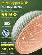 Mellbree 4-Pack Premium Copper Cleaning Disc, 0.6mm Thick 99.99% Pure Copper with Stable Triple-Point Support, All-Season Physical Water Care for Bird Baths - Image 4