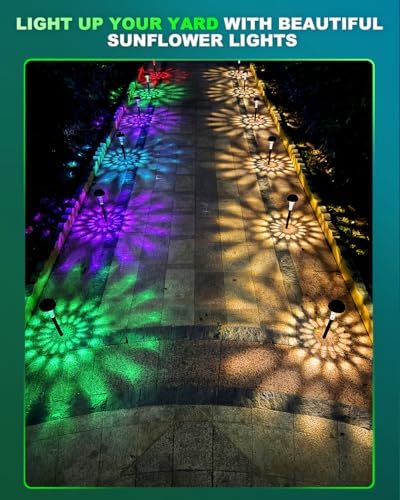 Solar Pathway Lights Outdoor, 8 Pack RGB Color Changing+Warm White LED Path Light IP67 Waterproof, Solar Powered Lights for Walkway Driveway Garden Yard Backyard Lawn Landscape Lighting Decorative - Image 5