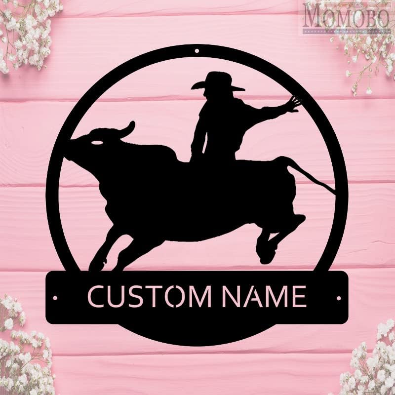 Bull Rider Custom Name Sign Metal Wall Art Personalized Last Name Plaque Outdoor Metal Wall Art Personalized Gift for Wedding/Housewarming - Image 6