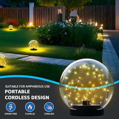 uuffoo 2-Pack Solar Floating Pool Lights Ball Solar Powered LED Flickering that Float Globe Lights Water-Resistant IP66 for Swimming Pool Decor Pond Garden Party - Image 7
