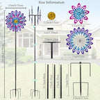 360° Metal Wind Spinner Outdoor,4 Layers Kinetic Wind Sculptures - Image 2