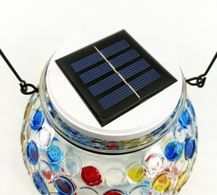 yuans Solar Table Light, Solar Mosaic Lights Color Changing Solar Glass Ball Garden Lights Waterproof Solar Night Lights Table Lamps (White Light, 2 Pack) - Image 3