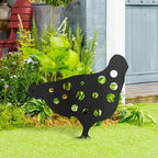 Polka Dot Chicken Metal Garden Stake Decorative, Whimsical Hen Silhouette Statues for Yard Art, Outside, Patio, Outdoor Decor, Garden Decorations, Lawn Ornaments - 16" Black - Image 3